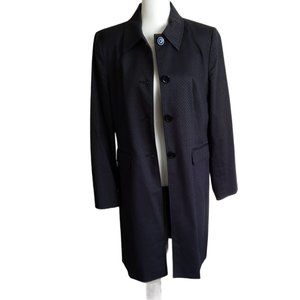 David Brooks navy cotton blend lightweight coat geometric pattern size 10